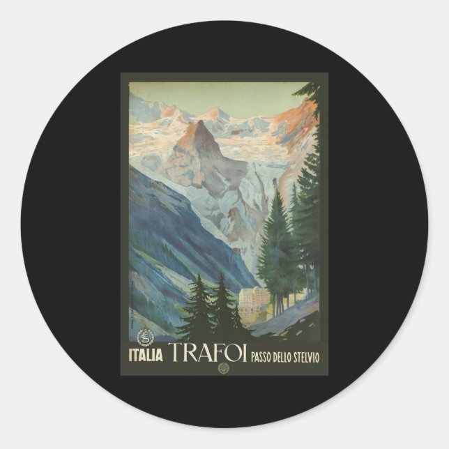 Sticker Rond Trafoi Passo dello Stelvio (Devant)