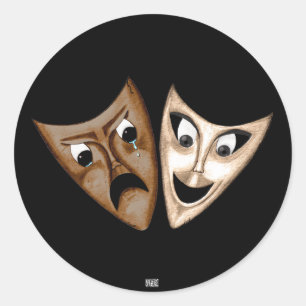 Sticker Rond Tragédie et comédie