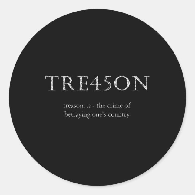Sticker Rond Trahison anti-Trump Tre45sur l'immixtion en détres (Devant)