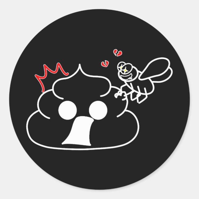 Sticker Rond Trahison - Brootsch le PooPoo (Devant)