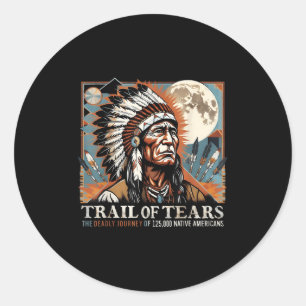 Sticker Rond Trail Of Tears Memorial Amérindien