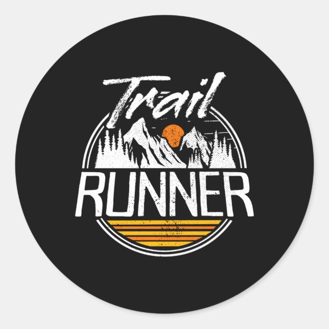 Sticker Rond Trail Running Ultra Run Adventure Randonnée Fell T (Devant)
