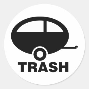 Sticker Rond Trailer Trash ~ RV Travel Camping