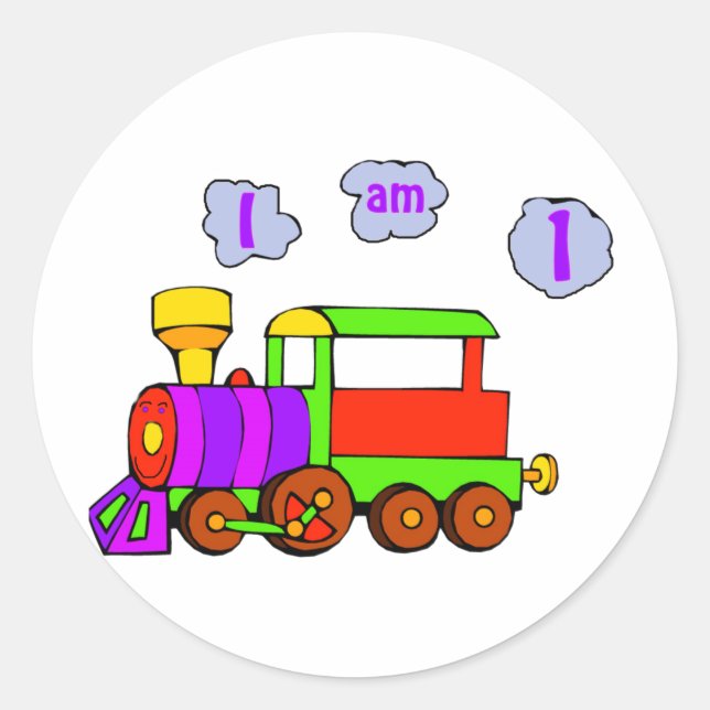 Sticker Rond train 1er anniversaire (Devant)