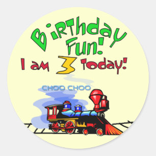 Sticker Rond Train 3e Anniversaire Tshirts et cadeaux