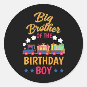 Sticker Rond Train Anniversaire Party Railroad Big Brother Of T