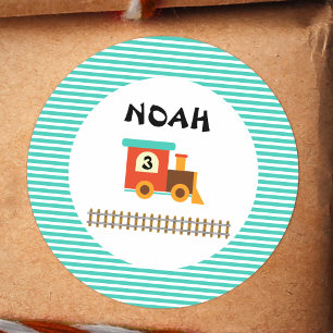 Sticker Rond Train Anniversaire Pour Petits Enfants