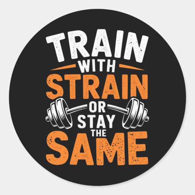 Sticker Rond Train Avec Soudure - Fitness Bodybuilding Poids (Devant)