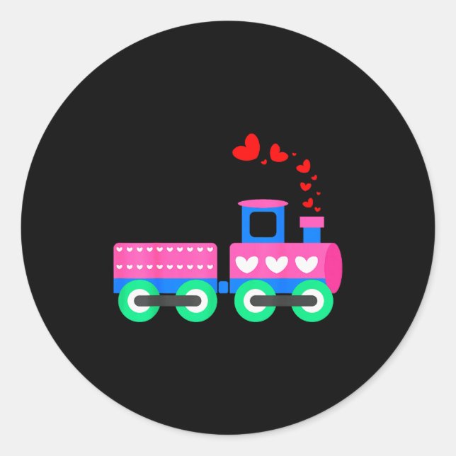 Sticker Rond Train Chargé d'Amour Saint-Valentin - Opérateur de (Devant)