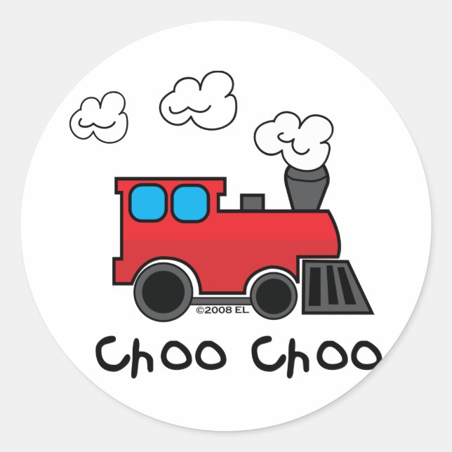 Sticker Rond Train Choo Choo (Devant)