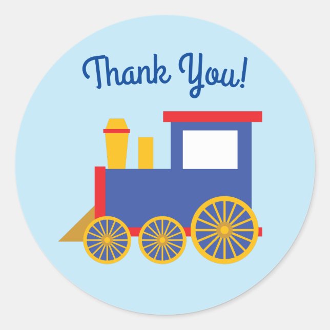 Sticker Rond Train Cute Choo-Choo 1er Anniversaire Thème (Devant)