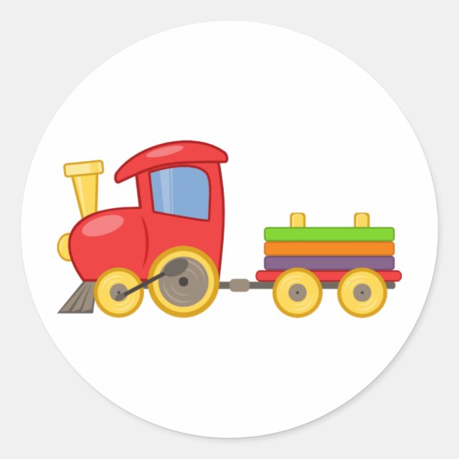 Sticker Rond Train de dessin (Devant)
