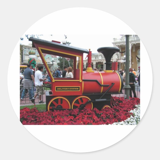 Sticker Rond Train de Noël (Devant)