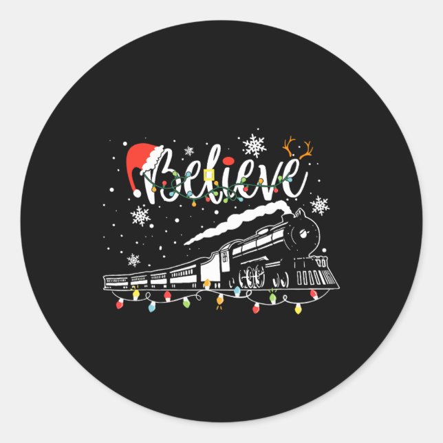 Sticker Rond Train de Noël Croire Express polaire Xm (Devant)