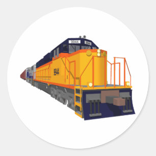 Sticker Rond Train Engine : Classic Color Scheme :