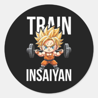 Sticker Rond Train Insaiyan Anime Gym Et Entraînement Motivatio