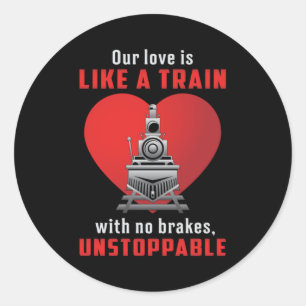 Sticker Rond Train Locomotive Trains Chemin de fer Funny Cadeau