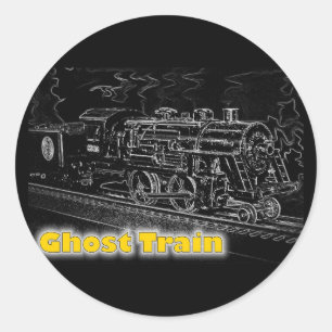 Sticker Rond Train modèle à échelle O - Ghost