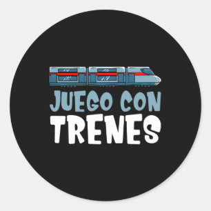 Sticker Rond Train Set Locomotive Wagon Dessin