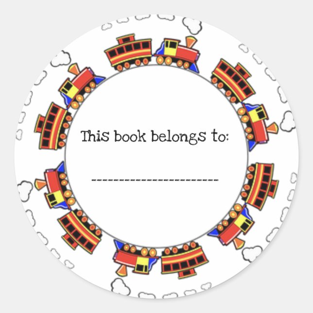 Sticker Rond Train sur une voie ferrée (Devant)