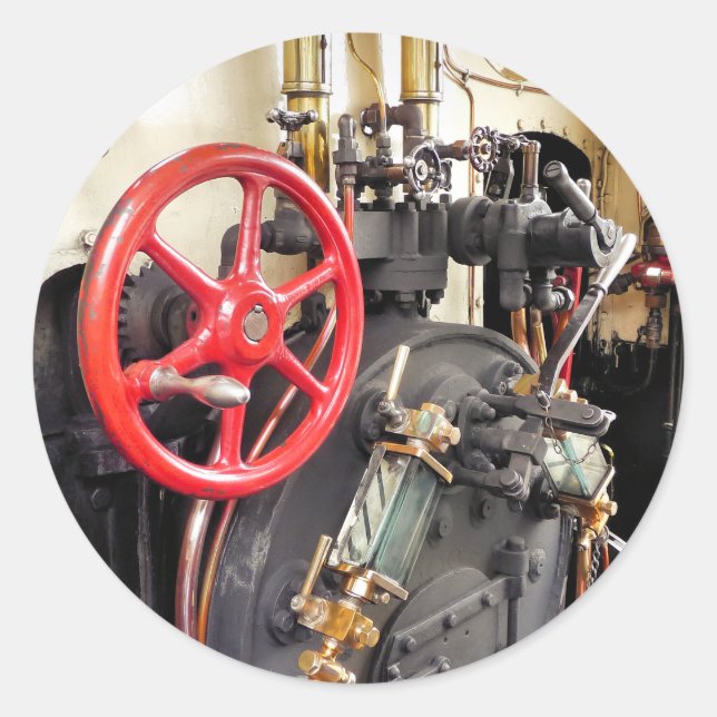 STICKER ROND TRAINS À VAPEUR (Devant)