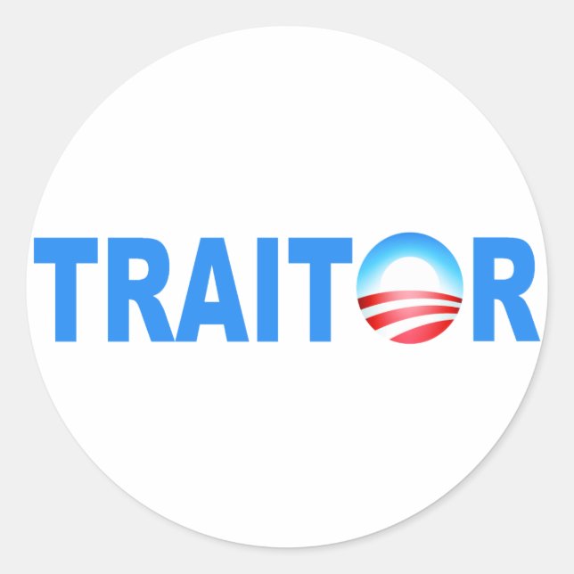 Sticker Rond TRAITANT Obama (Devant)