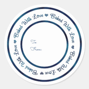 Sticker Rond Traité avec amour Blue Shine Modern Glam