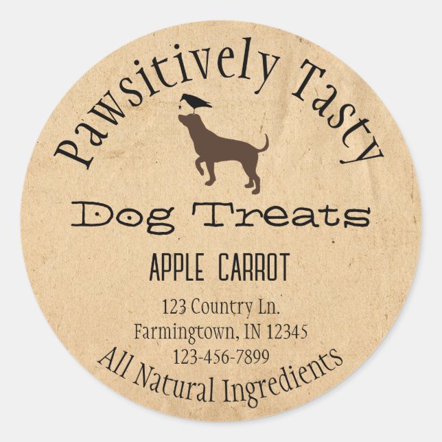 Sticker Rond Traite De Chien Et De Chien De Crow (Devant)