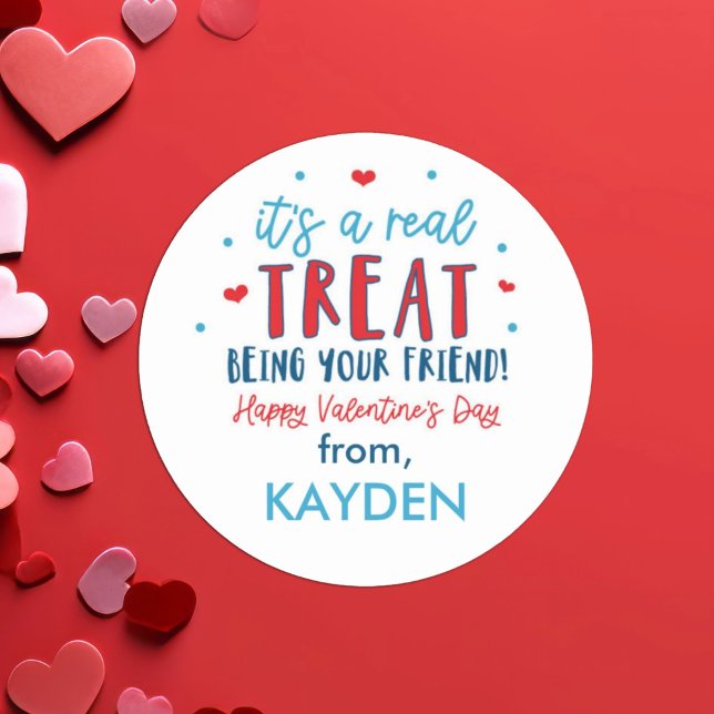 Sticker Rond Traite personnalisée de riz à la Saint-Valentin (Créateur téléchargé)