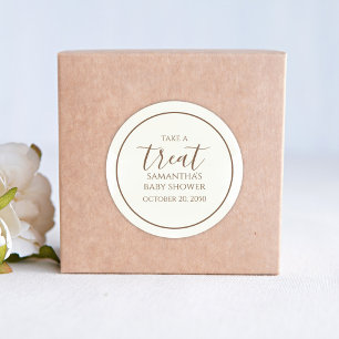 Sticker Rond Traitement de crème de baby shower personnalisé