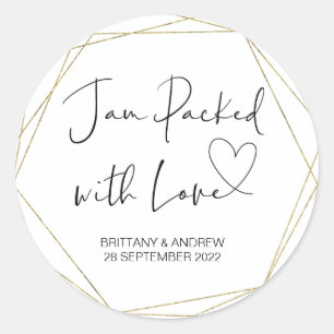 Sticker Rond Traitement De Mariage Jar Favor Jam Emballé D'Amou