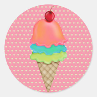 Sticker Rond Traitements à la crème glacée