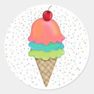 Sticker Rond Traitements à la crème glacée
