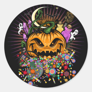 Sticker Rond Traitements d'Halloween