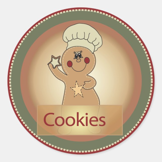 Sticker Rond Traiter le pain d'épices (Devant)