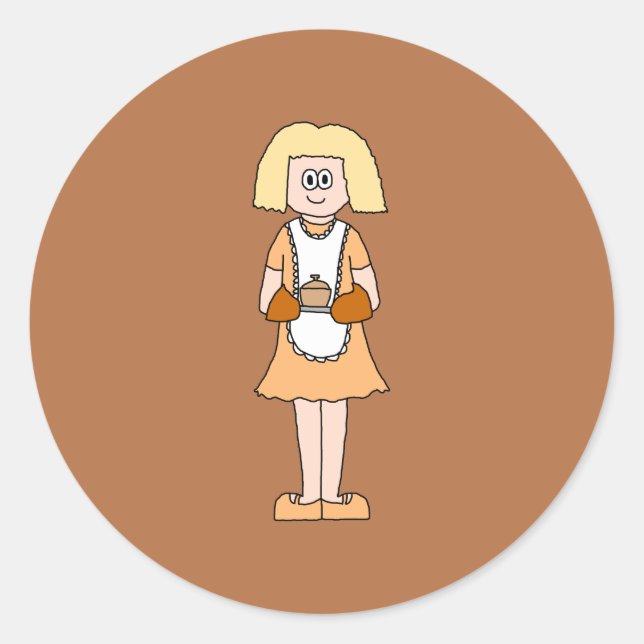 Sticker Rond Traiteur avec Soupe chaude. (Devant)