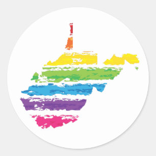 Sticker Rond traits de couleur virginie occidentale