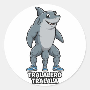Sticker Rond Tralalero Requin Mème