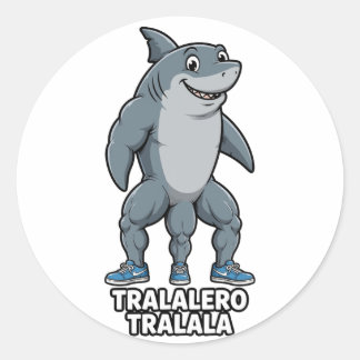 Sticker Rond Tralalero Requin Mème