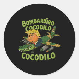 Sticker Rond Tralalero Tralala Crocodilo Trump Italien Brainrot