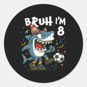 Sticker Rond Tralalero Tralala Italien Brainrot Football 8e Ann