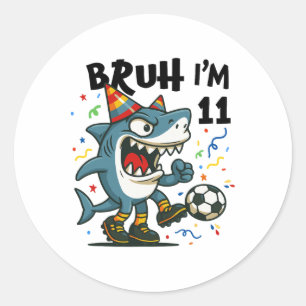 Sticker Rond Tralalero Tralala Italien Brainrot Garçon Football
