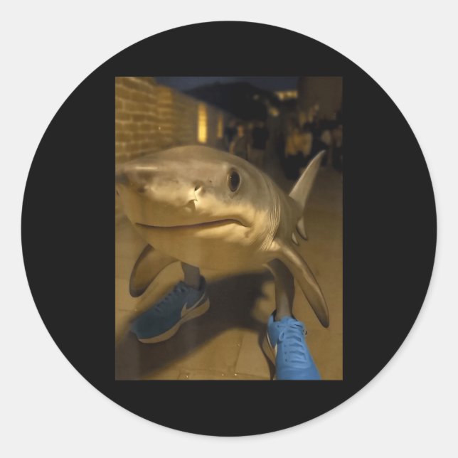 Sticker Rond Tralalero tralala mème de requin  (Devant)