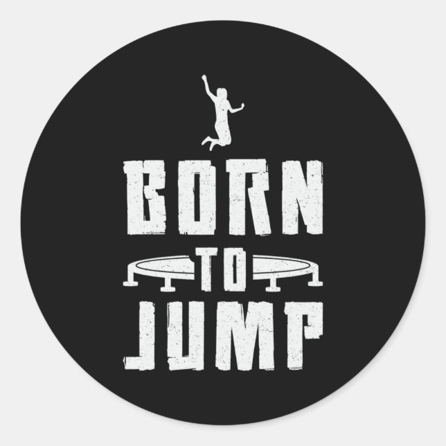Sticker Rond Trampoline Née Pour Sauter Gymnaste Trampoline (Devant)