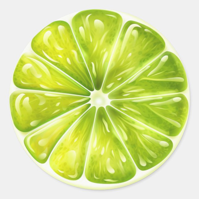 Sticker Rond Tranche de citron vert (Devant)