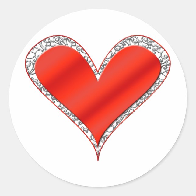 Sticker Rond Tranche de dentelle rouge_blanc (Devant)