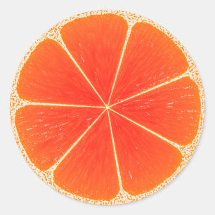 Sticker Rond Tranche de fruits orange du sang d'agrumes