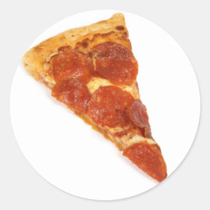 Sticker Rond Tranche de pizza de pepperoni