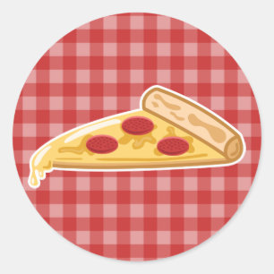 Sticker Rond Tranche de pizza dessin animé