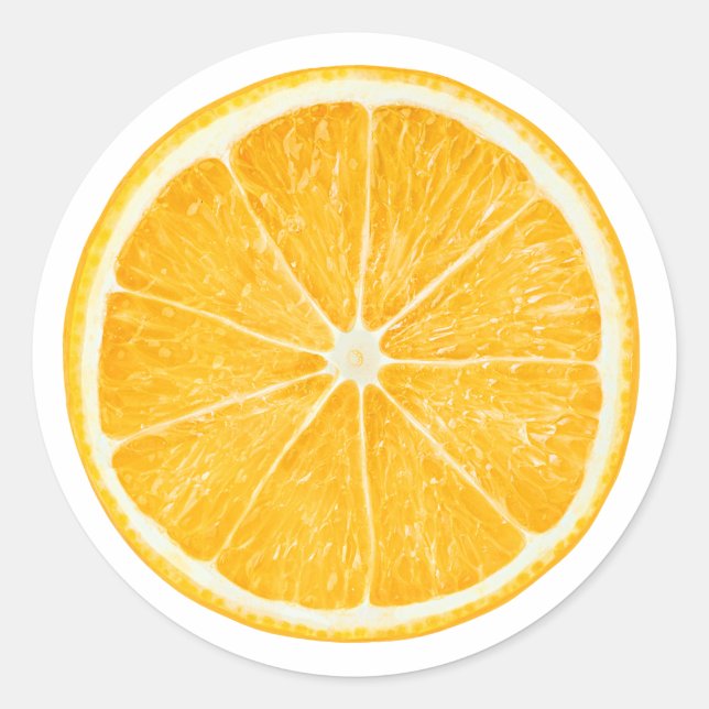 Sticker Rond Tranche d'orange (Devant)